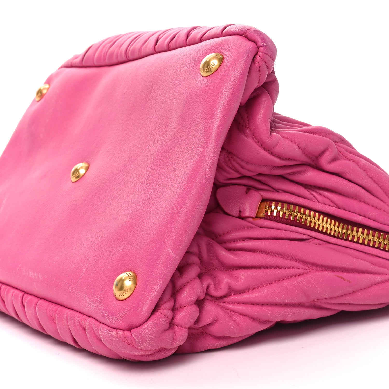 Miu Miu Nappa Matelasse Lux Mini Crossbody Tote Peonia 1774730