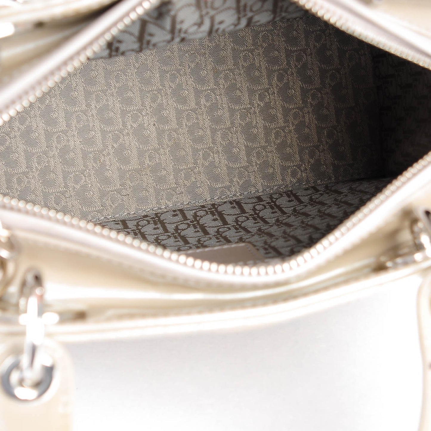 Patent Cannage Medium Lady Dior Grey