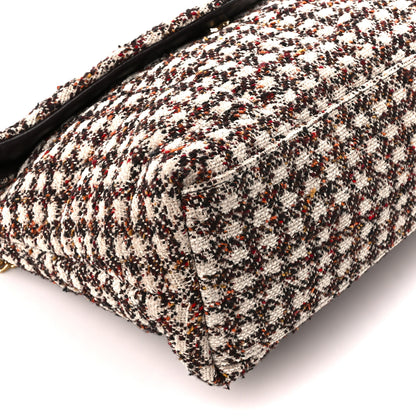 Saint Laurent Tweed Matelasse Medium Loulou Monogram Chain Satchel Beige Multicolor 10 of 11