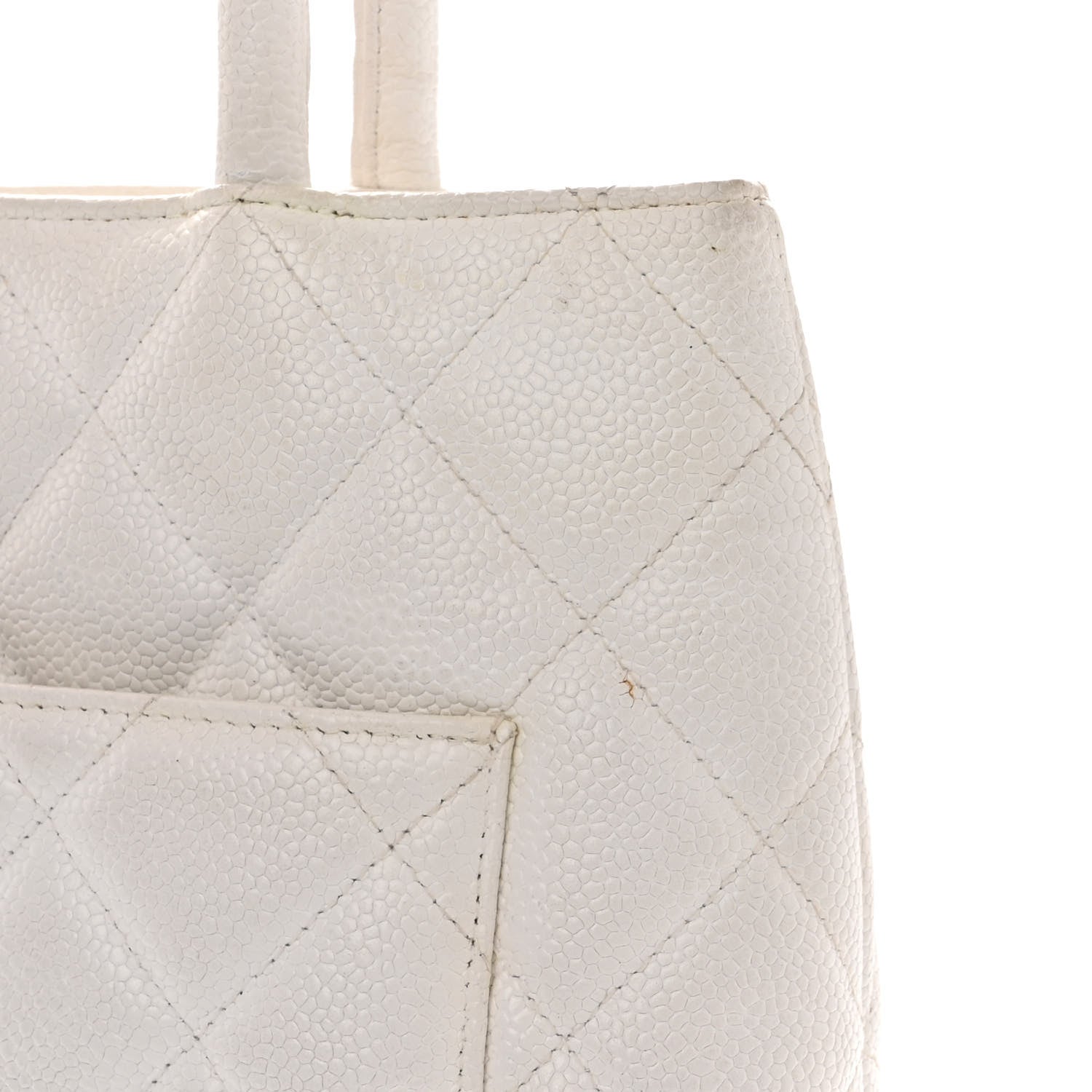 Chanel Caviar Quilted Medallion Tote White 12 of 12