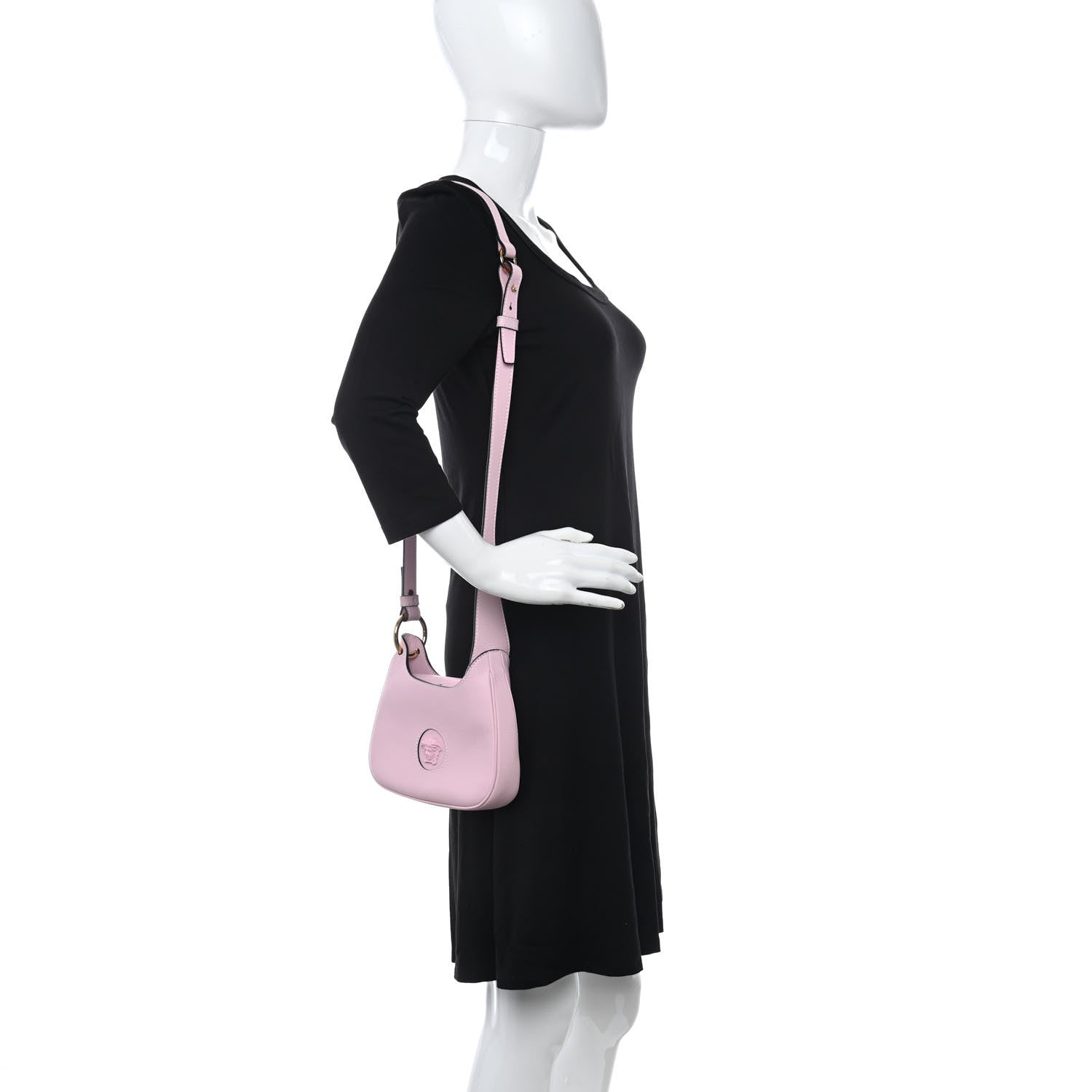 Versace Calfskin La Medusa Small Hobo Crossbody Pink 2 of 10
