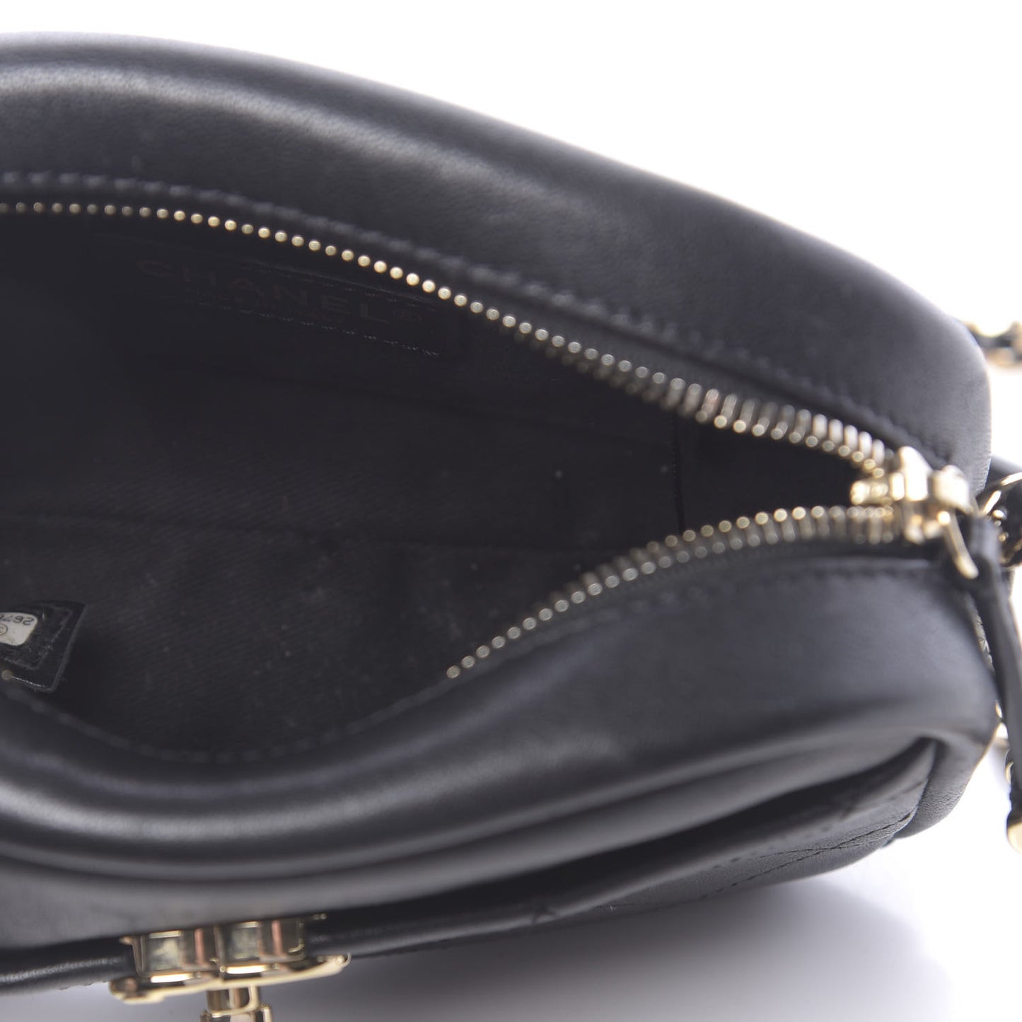 Goatskin Quilted Small Casual Trip Camera Case Black