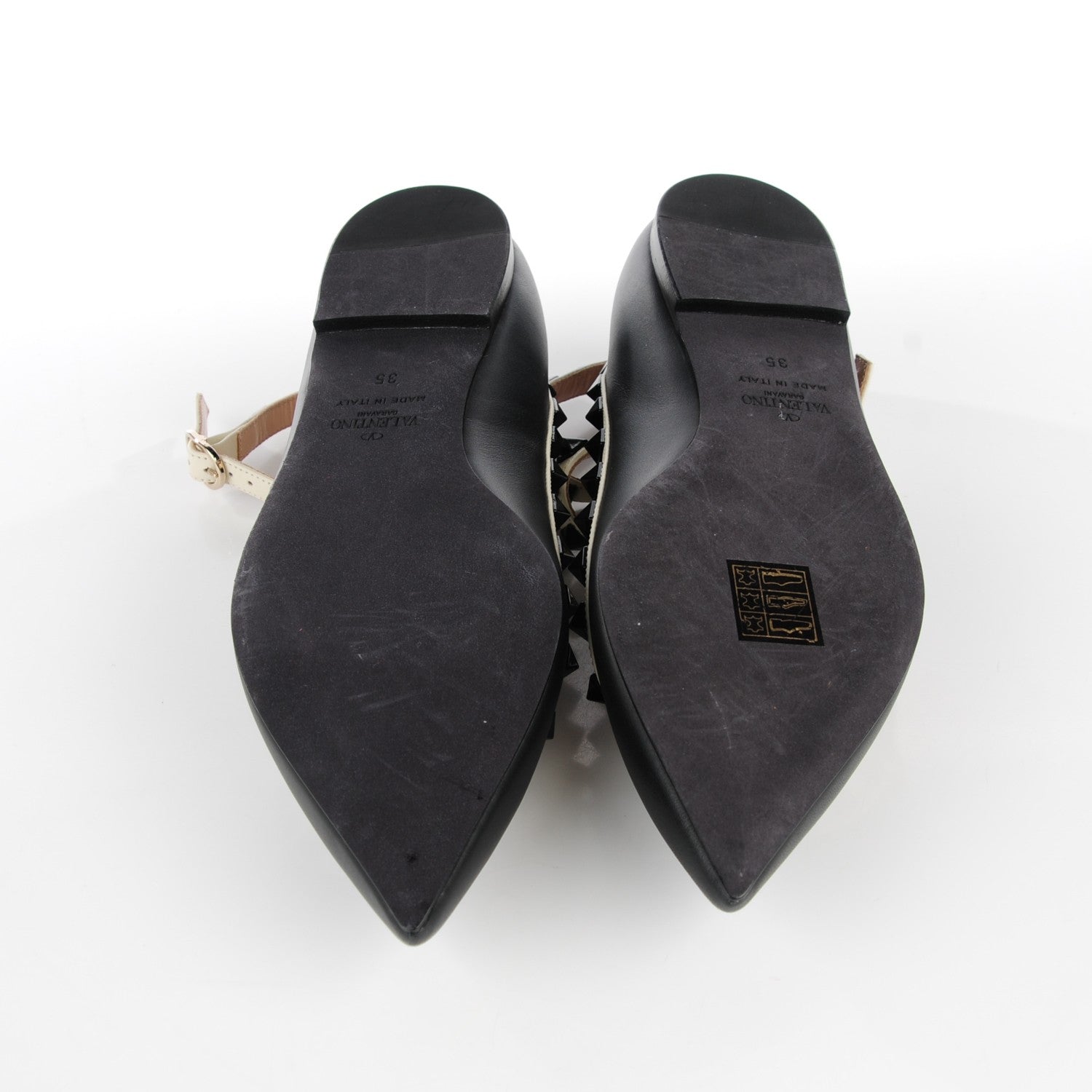 Valentino Garavani Nappa Rockstud Cage Ballerina Flats 35 Black Ivory 6 of 9