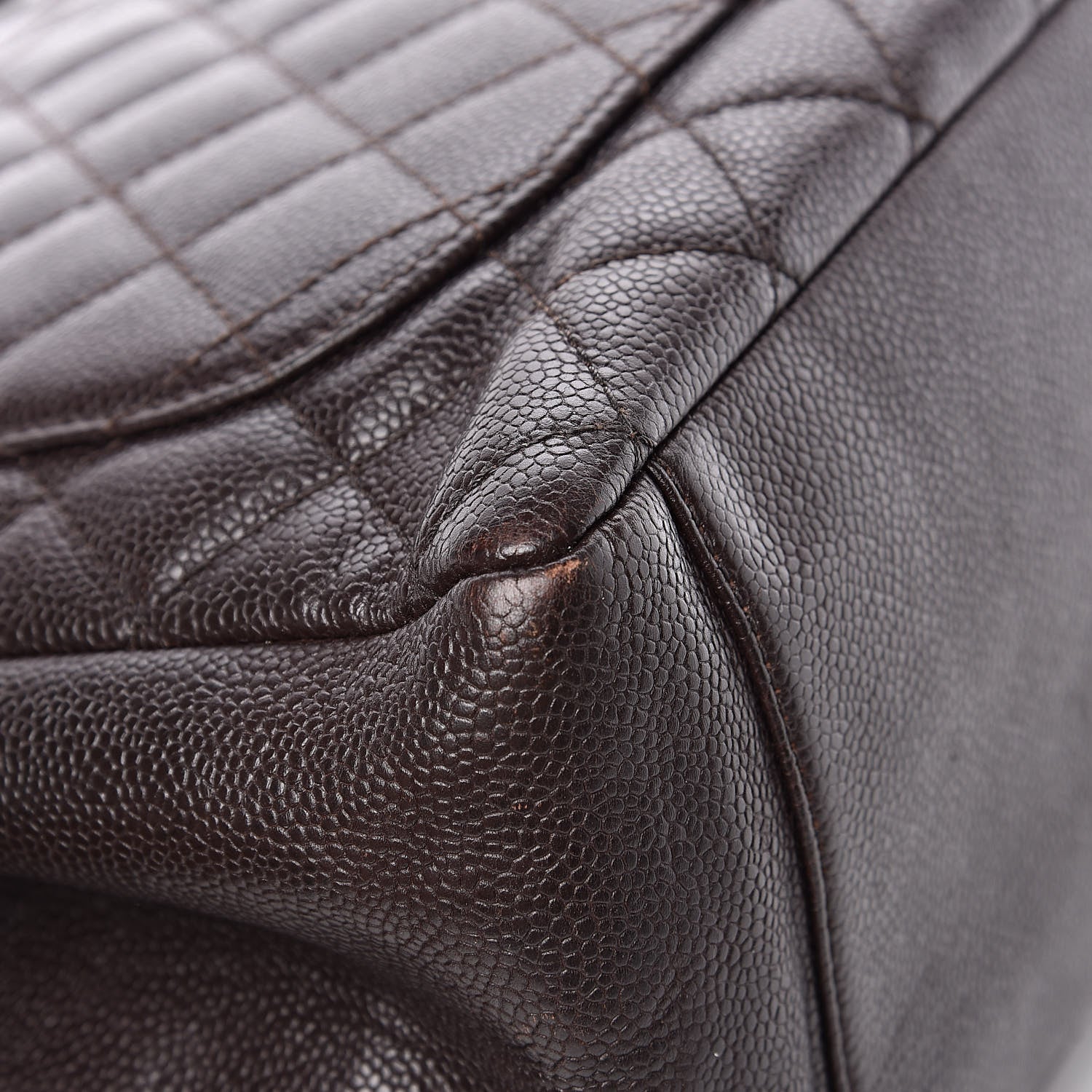 Chanel Caviar Quilted Grand Shopping Tote GST Dark Brown 14 of 19