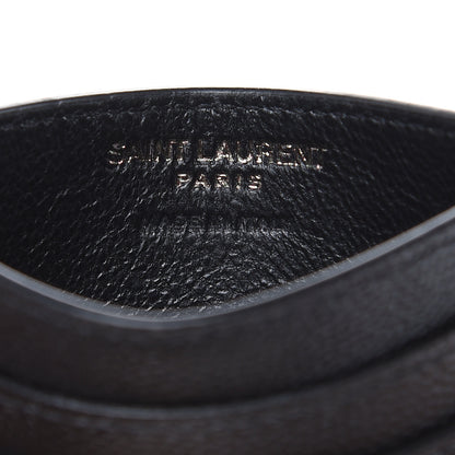 Saint Laurent Grain De Poudre Geo Print Monogram Credit Card Case Black White 5 of 7