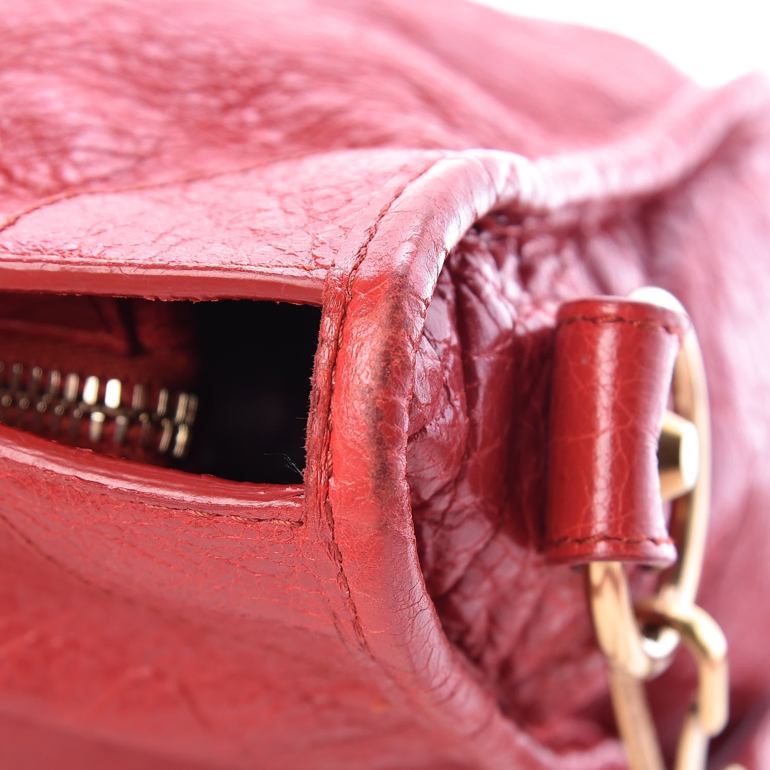 Balenciaga Agneau Gold Metallic Edge Hardware S City Rouge Rubis 18 of 18