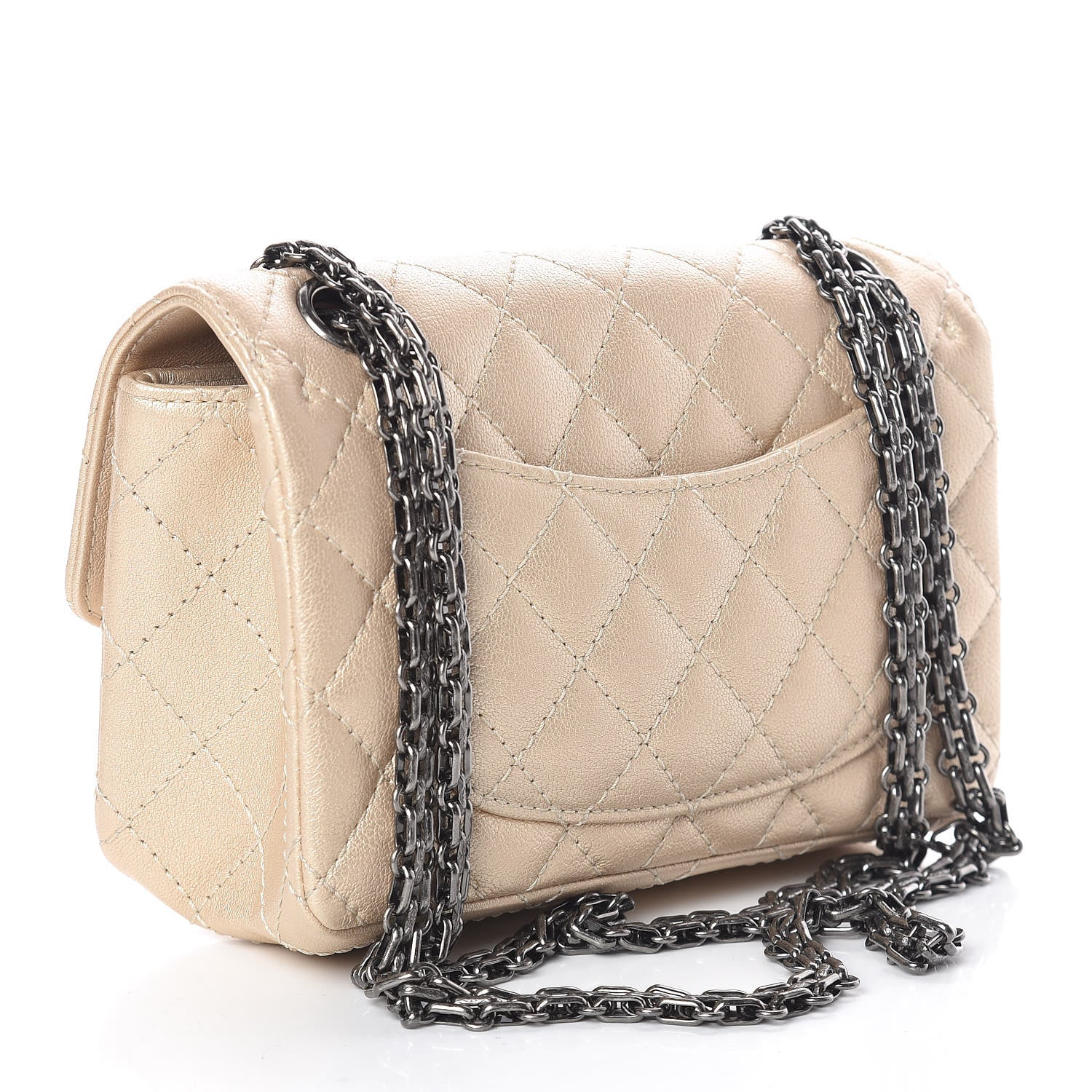 Chanel Metallic Sheepskin Quilted 2.55 Reissue Mini Flap Beige 3 of 11