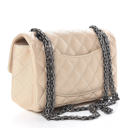 Chanel Metallic Sheepskin Quilted 2.55 Reissue Mini Flap Beige 3 of 11