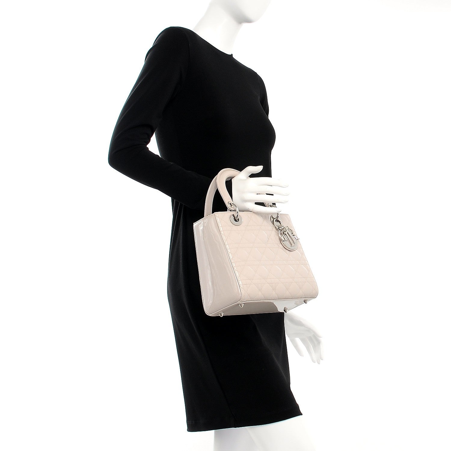 Christian Dior Patent Cannage Medium Lady Dior Grey 3 of 9