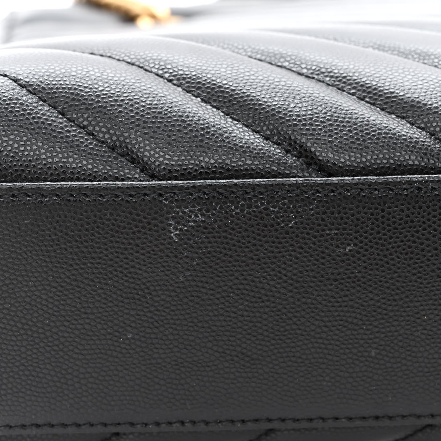 Saint Laurent Grain de Poudre Matelasse Chevron Medium Tribeca Shopping Bag Black 13 of 13