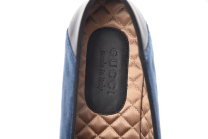 Gucci Velvet Mens Loafers 8 Blue 9 of 10