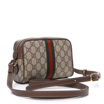 Gucci GG Supreme Monogram Web Mini Ophidia Shoulder Bag Brown 2 of 9