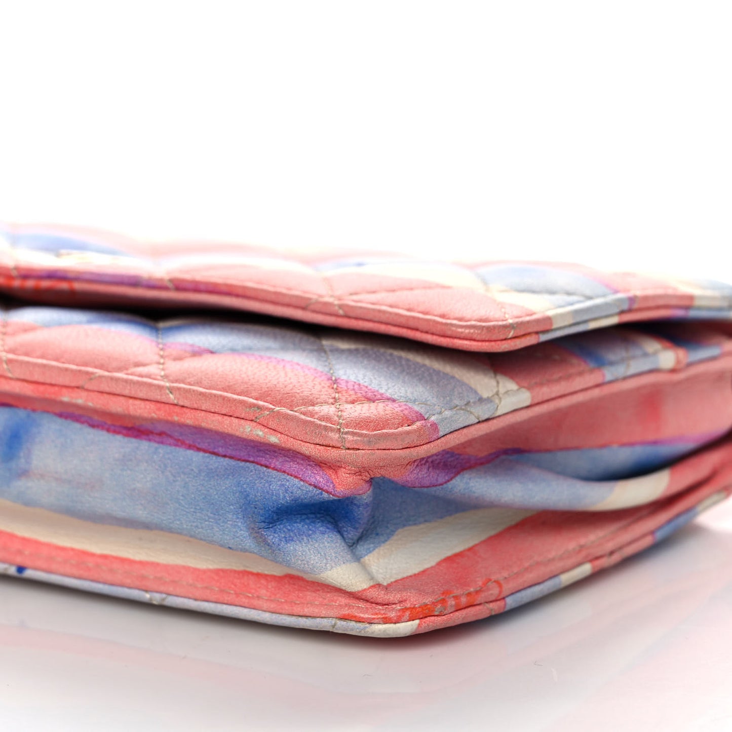 Lambskin Quilted Wallet On Chain WOC Multicolor