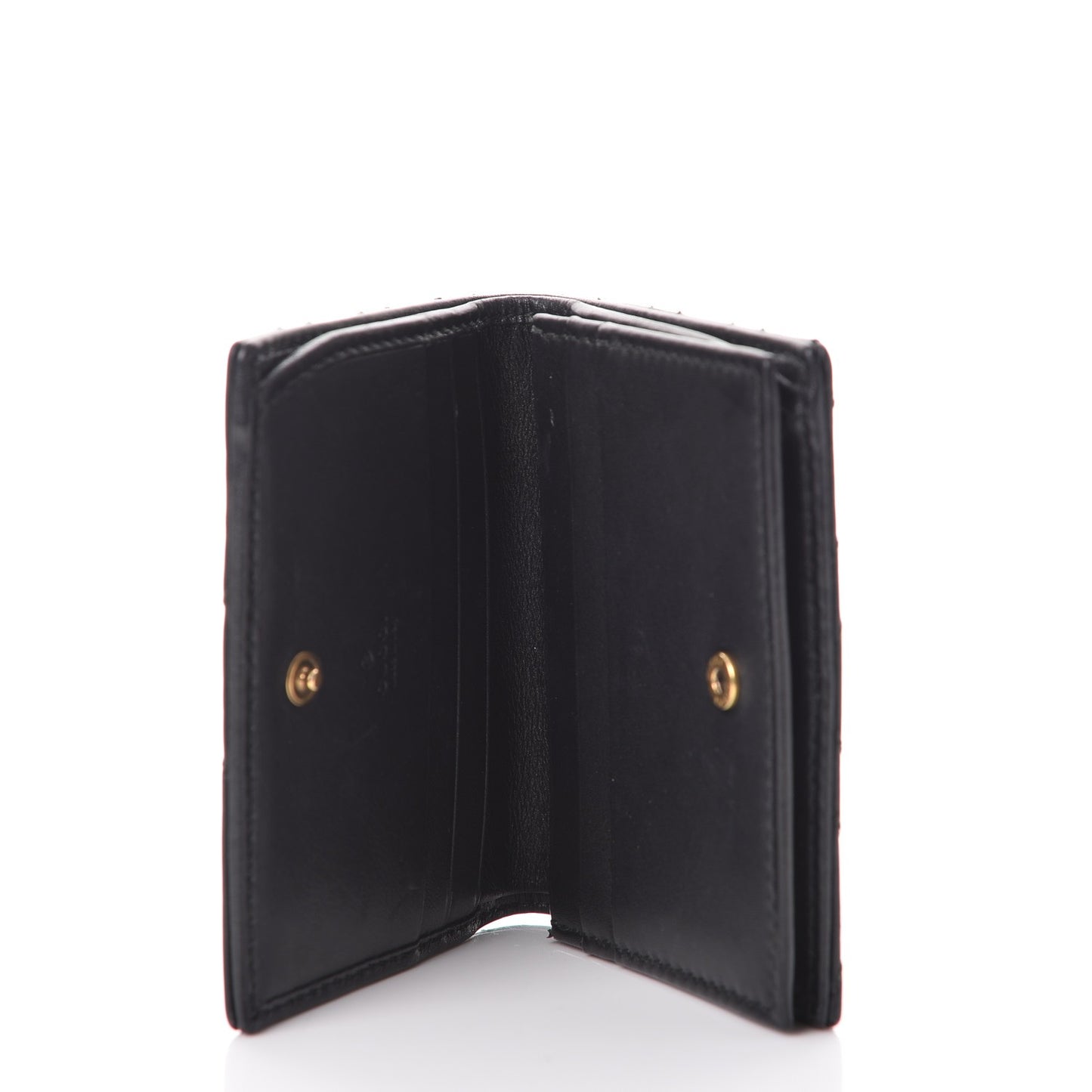 Calfskin Matelasse GG Marmont Card Case Black