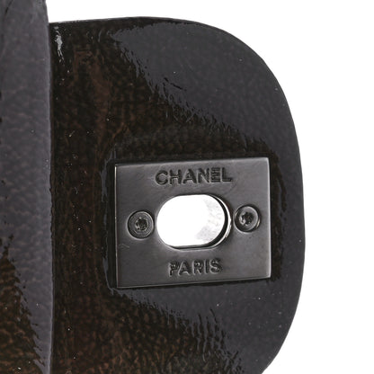 Chanel Crinkled Patent Quilted East West Flap Brown 6 of 12