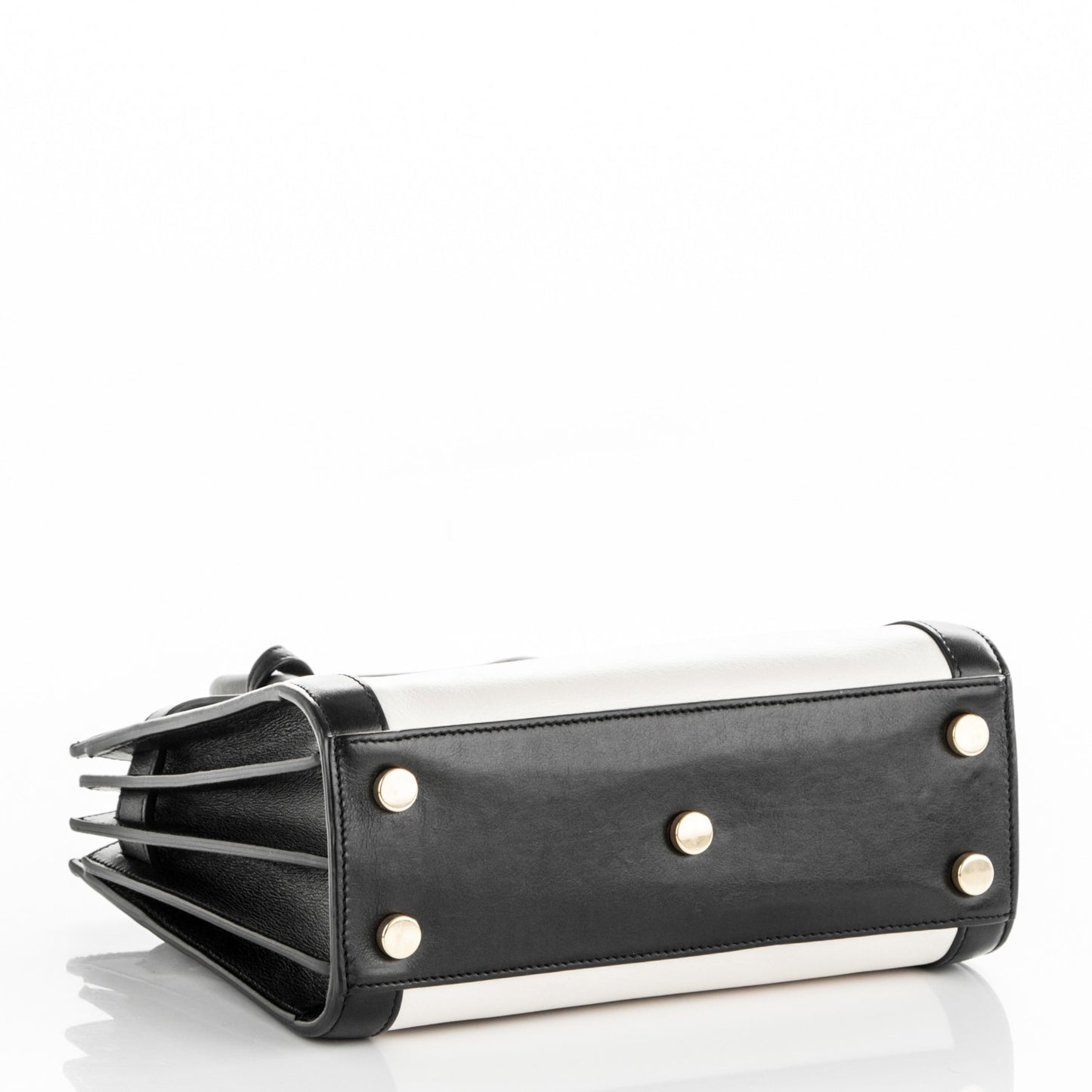 Calfskin Bi-Color Nano Sac De Jour Porcellana Black