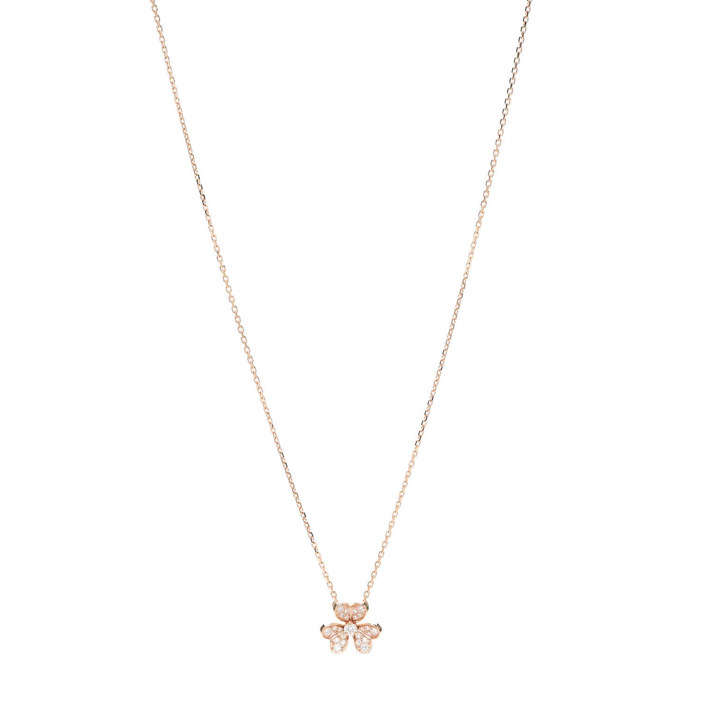 18K Rose Gold Diamond Mini Frivole Pendant Necklace
