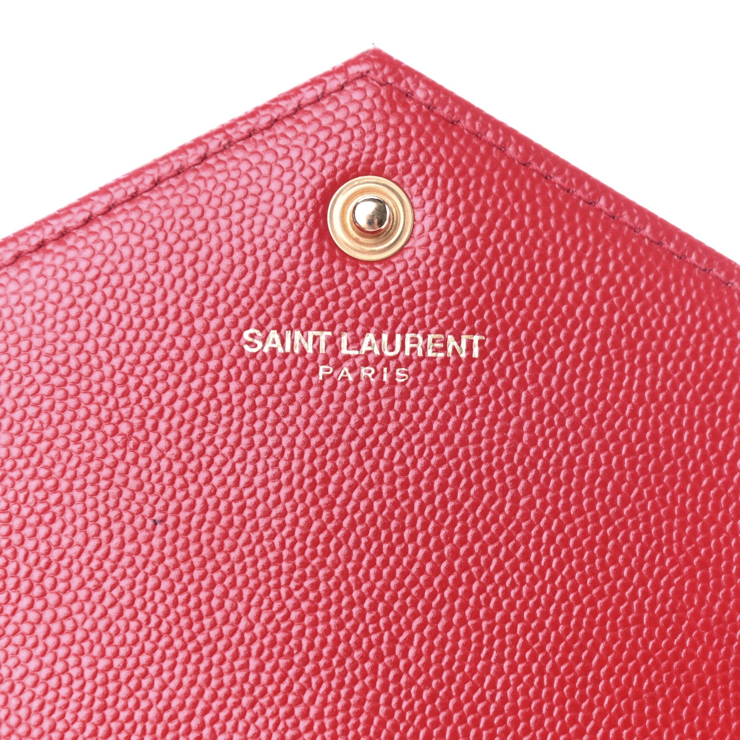 Saint Laurent Grain De Poudre Matelasse Chevron Monogram Chain Wallet New Red 6 of 8