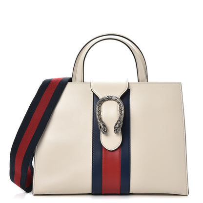Gucci Calfskin Web Stripe Medium Dionysus Tote Bag White 1 of 9