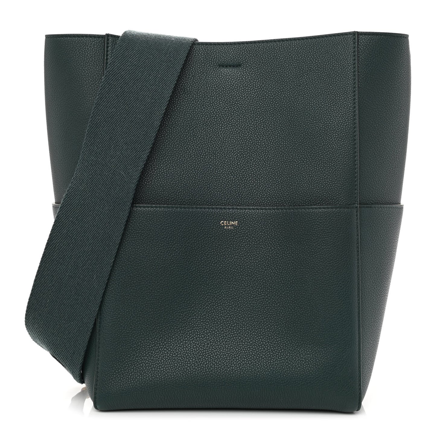 Soft Grained Calfskin Sangle Bucket Bag Amazone