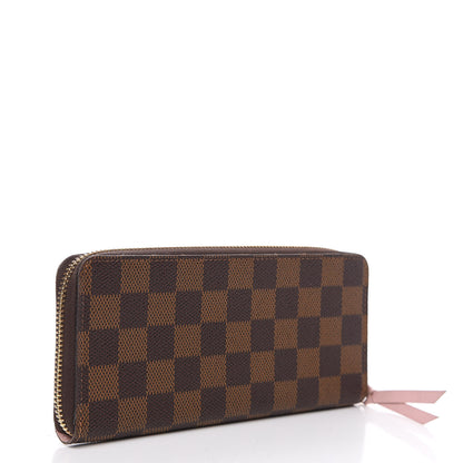 Louis Vuitton Damier Ebene Clemence Wallet Rose Ballerine 2 of 9