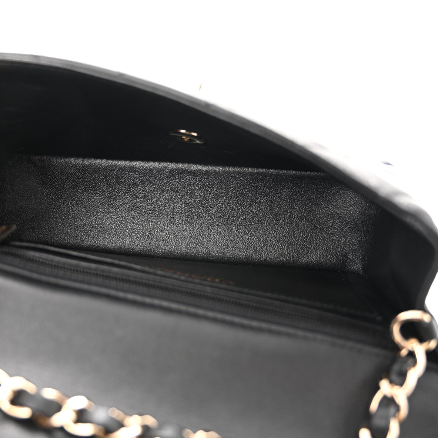 Lambskin Quilted Mini Rectangular Flap Black