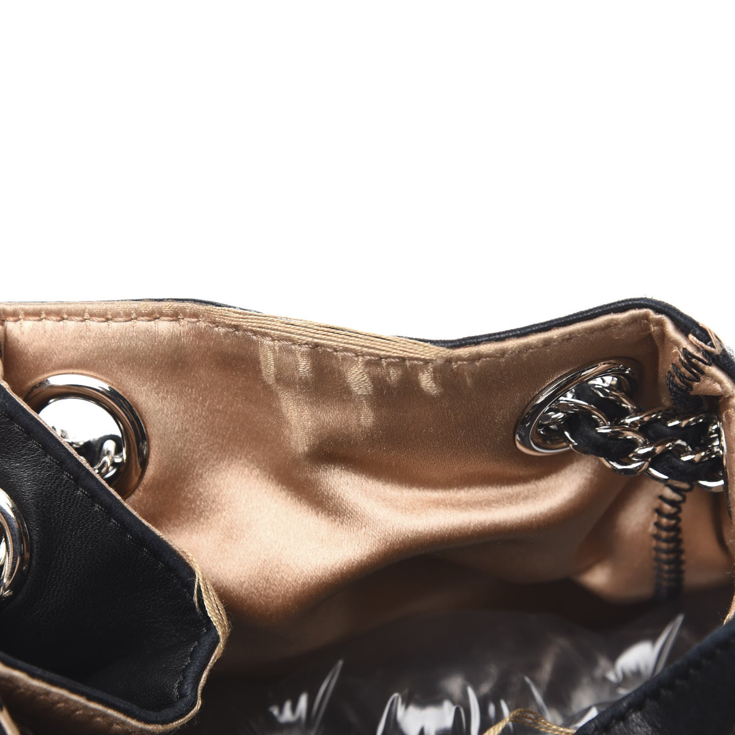 Chanel Lambskin Satin Reversible Sac Cordon Black 12 of 13