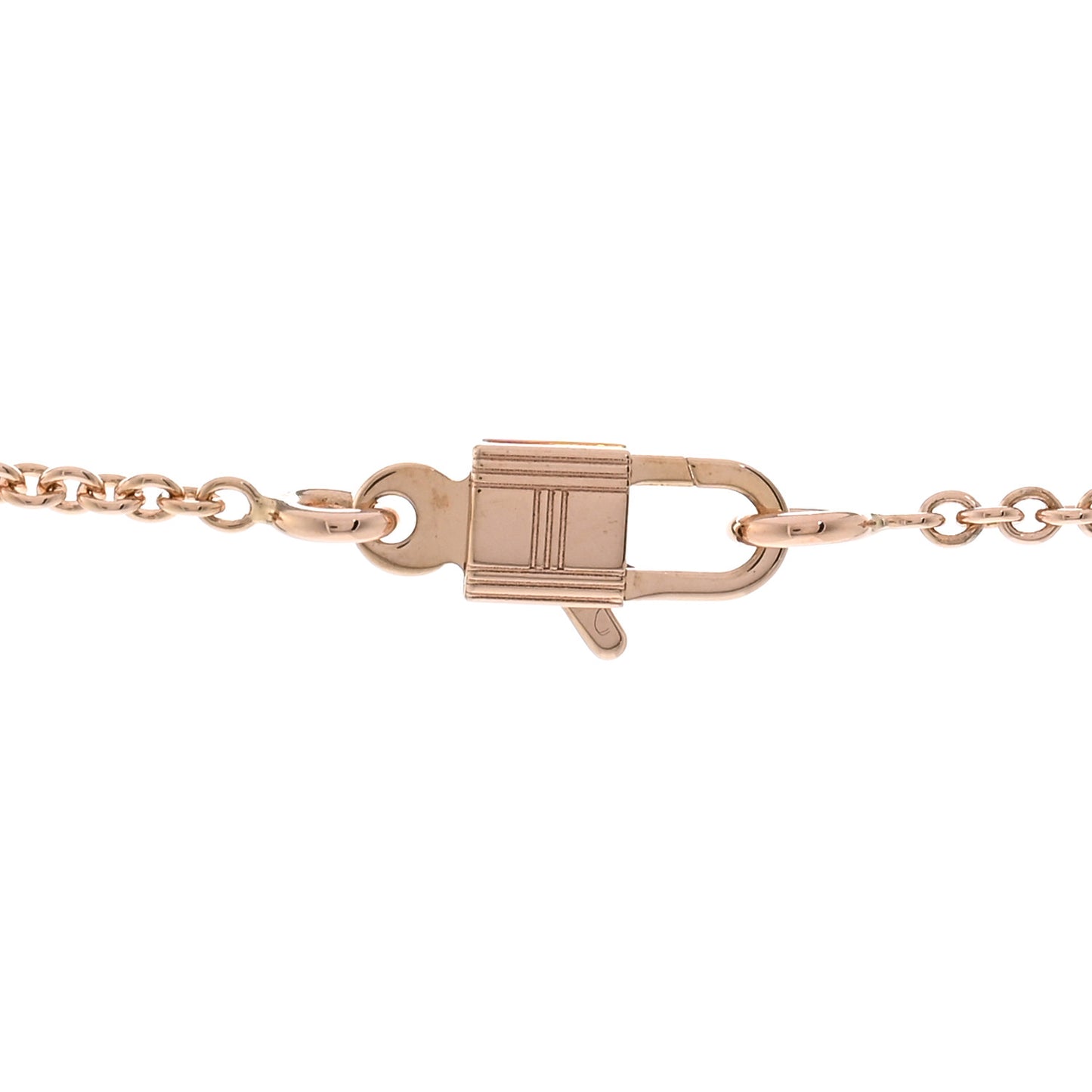 18K Rose Gold Diamond Amulettes Cadenas Pendant Necklace