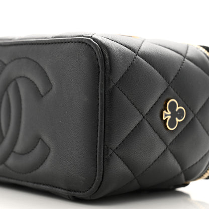 Chanel Lambskin Quilted Enamel Coco Casino Small Vanity Case With Chain Black 10 of 10