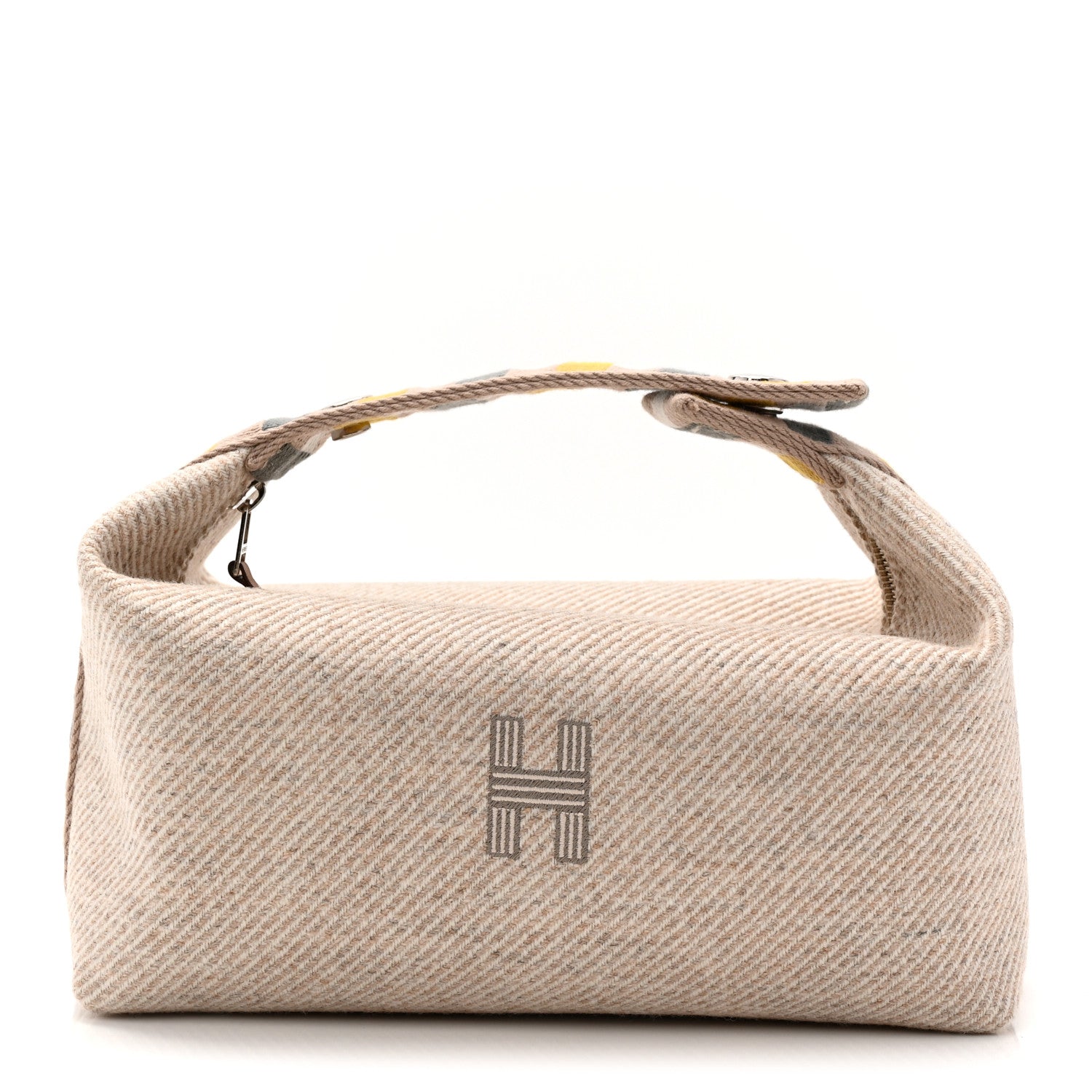 Hermes Wool Small Au Carre Bride-A-Brac Pouch Seigle 1 of 7