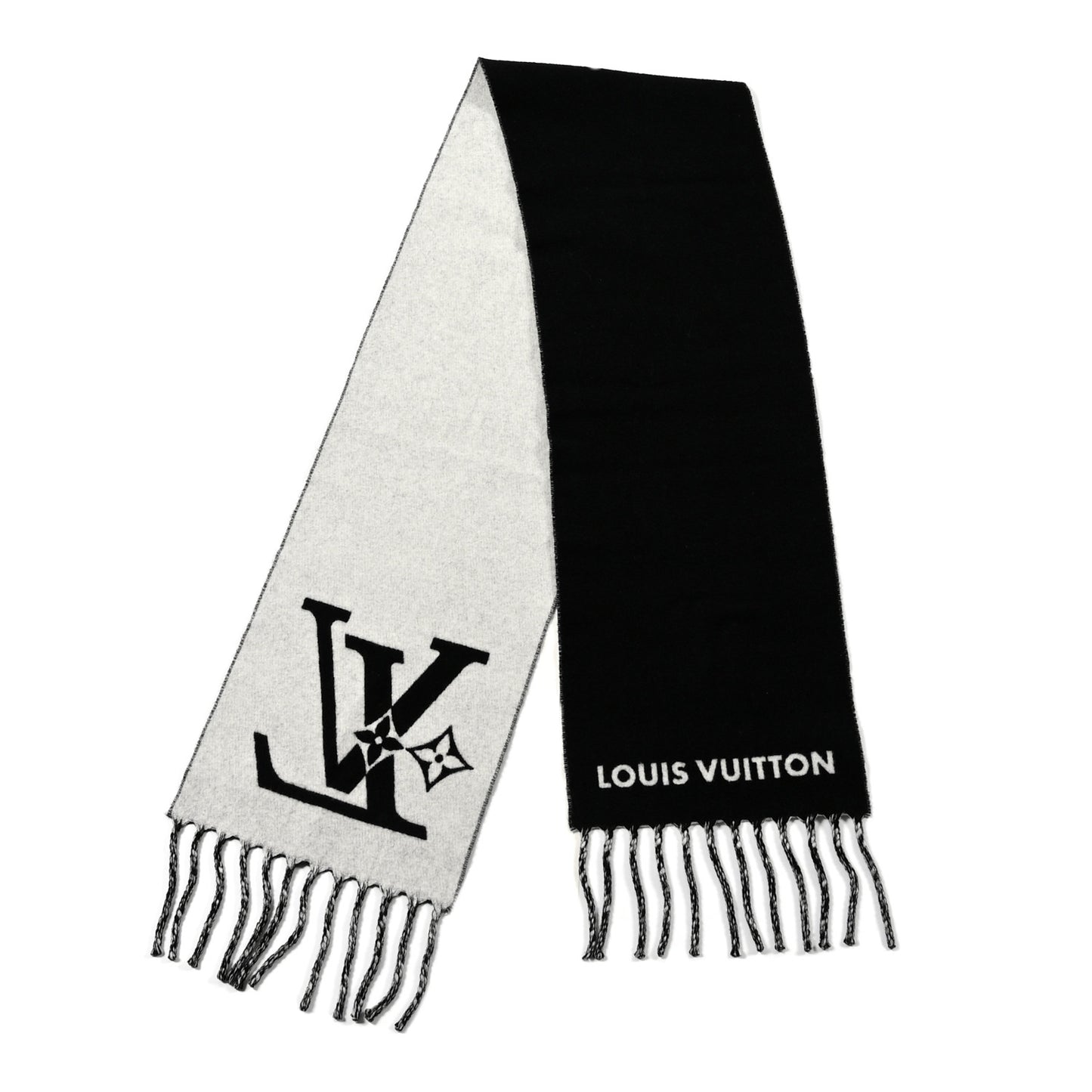 Cashmere Monogram Smash Scarf Black