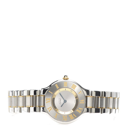 Cartier Stainless Steel 18K Yellow Gold 31mm Must De 21 Quartz Watch 3 of 6