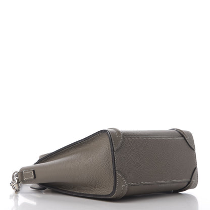 Celine Drummed Calfskin Nano Luggage Souris 4 of 10