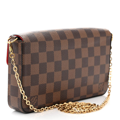 Louis Vuitton Damier Ebene Pochette Felicie Chain Wallet 4 of 12