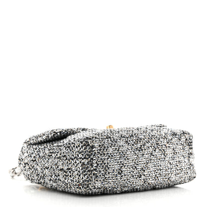 Chanel Sequin Quilted Medium Chanel 19 Flap Silver 4 of 10