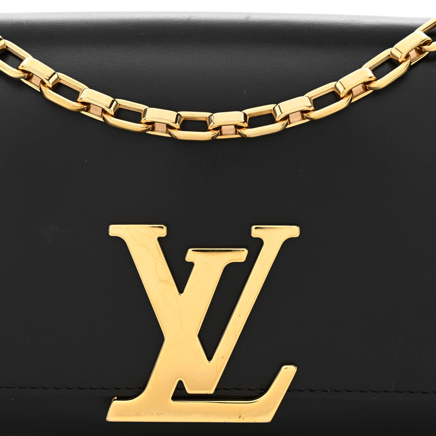 Louis Vuitton Calfskin Chain Louise GM Black 8 of 14