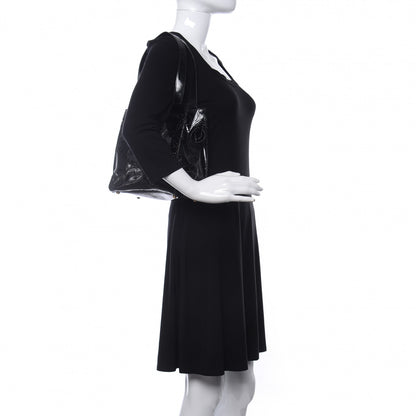 Chanel Patent Perforated Camellia Tote Black 2 of 10