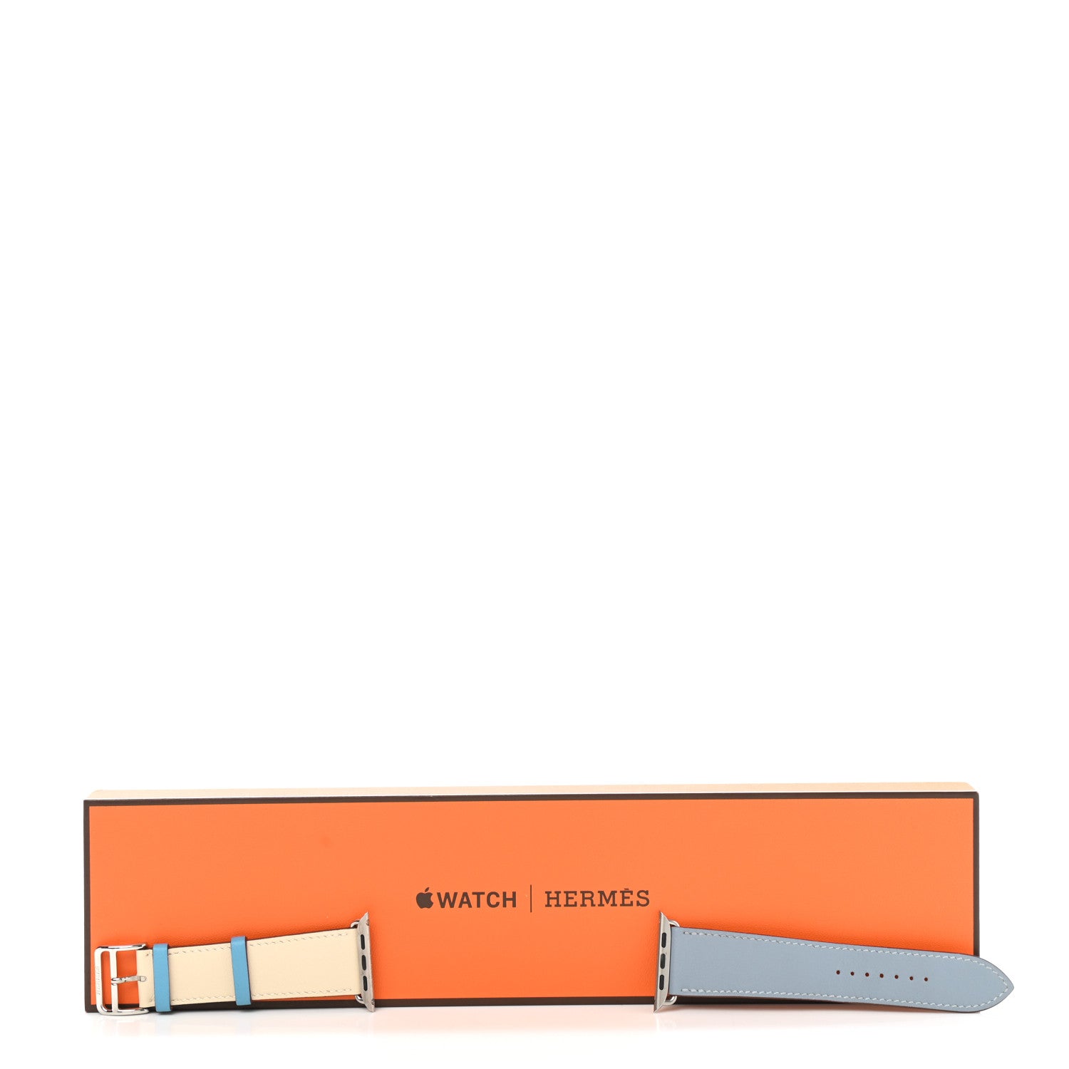 Hermes Swift 44mm Apple Watch Single Tour Bleu Lin Craie Bleu Du Nord 7 of 7