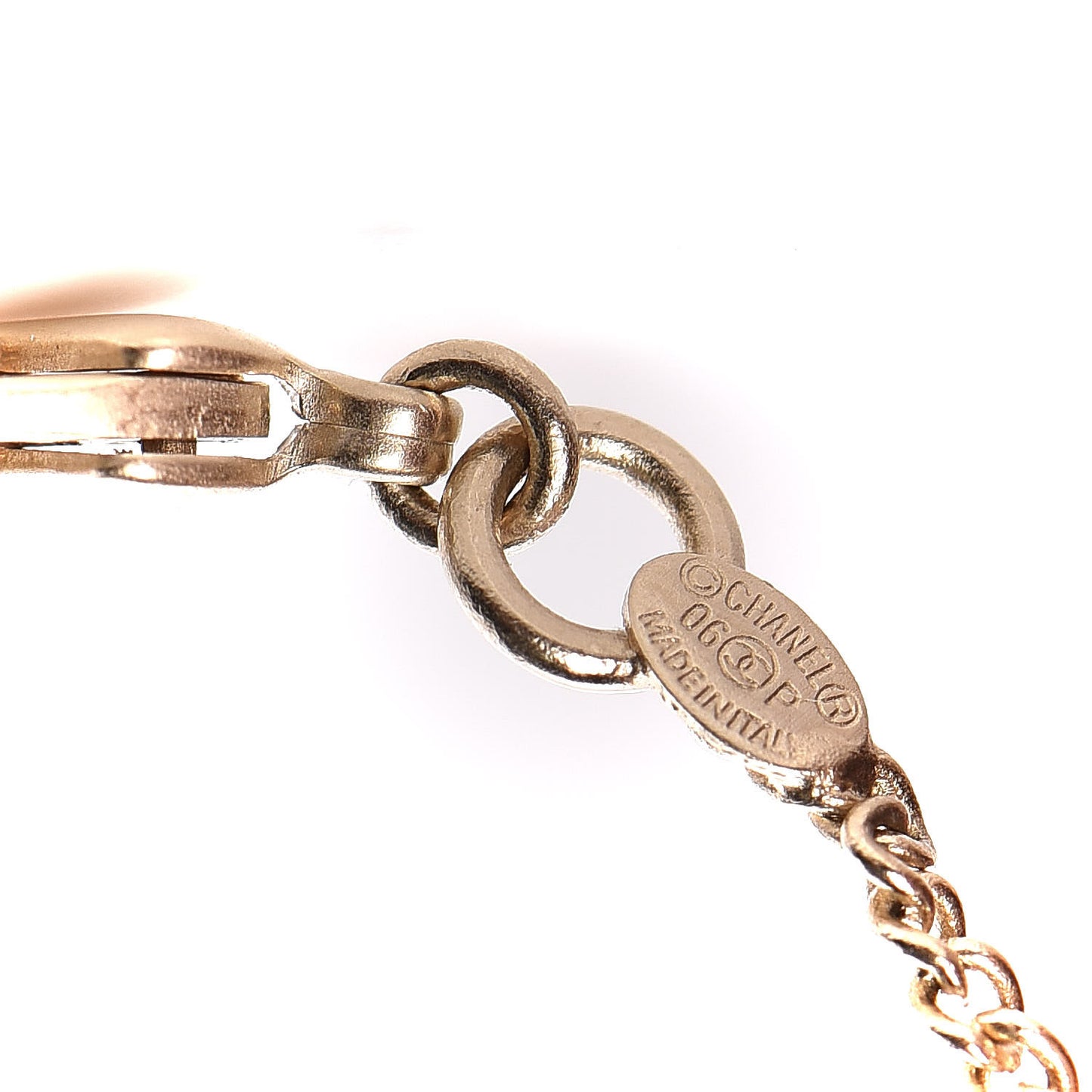 Pearl CC Lucky Charms Drop Necklace Gold