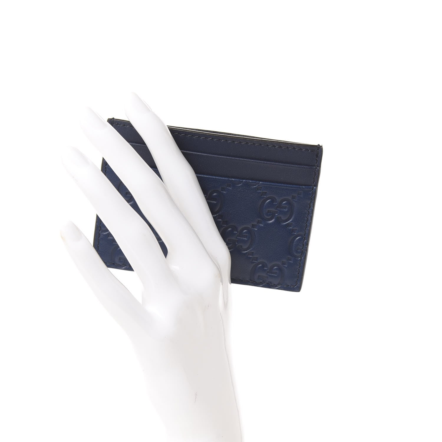 Gucci Guccissima Card Holder Blue 2 of 6
