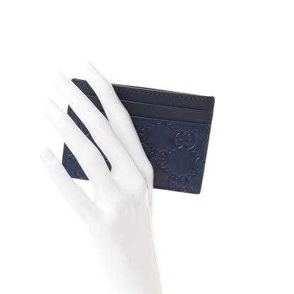 Gucci Guccissima Card Holder Blue 2 of 6