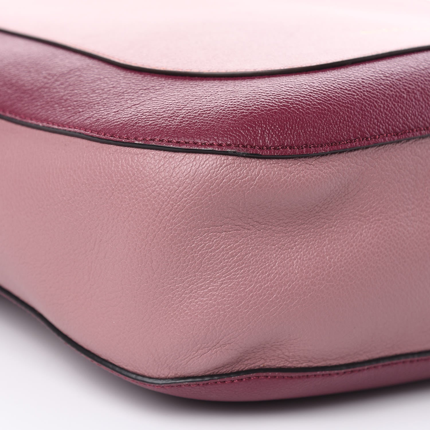 Burberry Soft Grain Calfskin Bi-Color Small Elmstone Hobo Dark Plum Dusty Pink 8 of 13