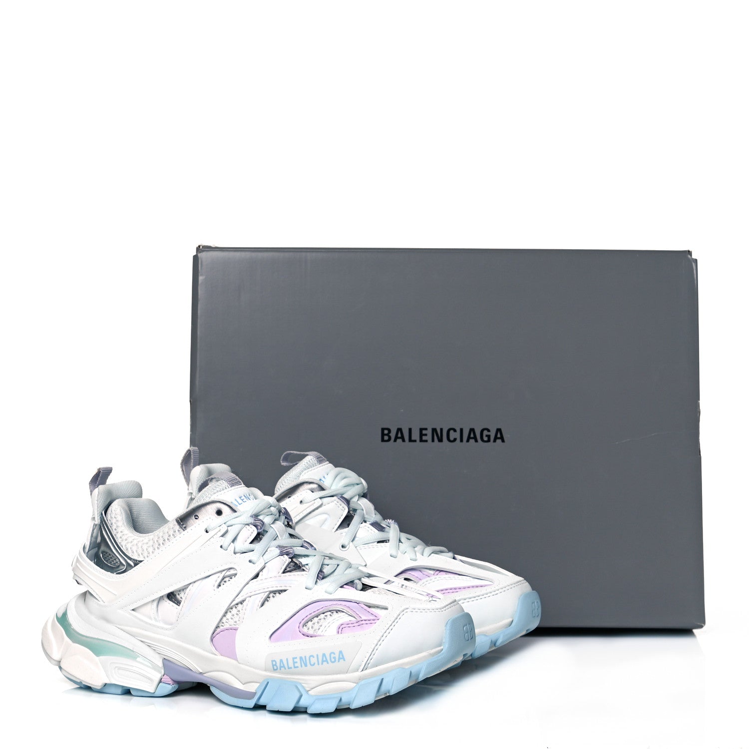 Balenciaga Mesh Nylon Womens Track Sneakers 37 White Pastel 7 of 7