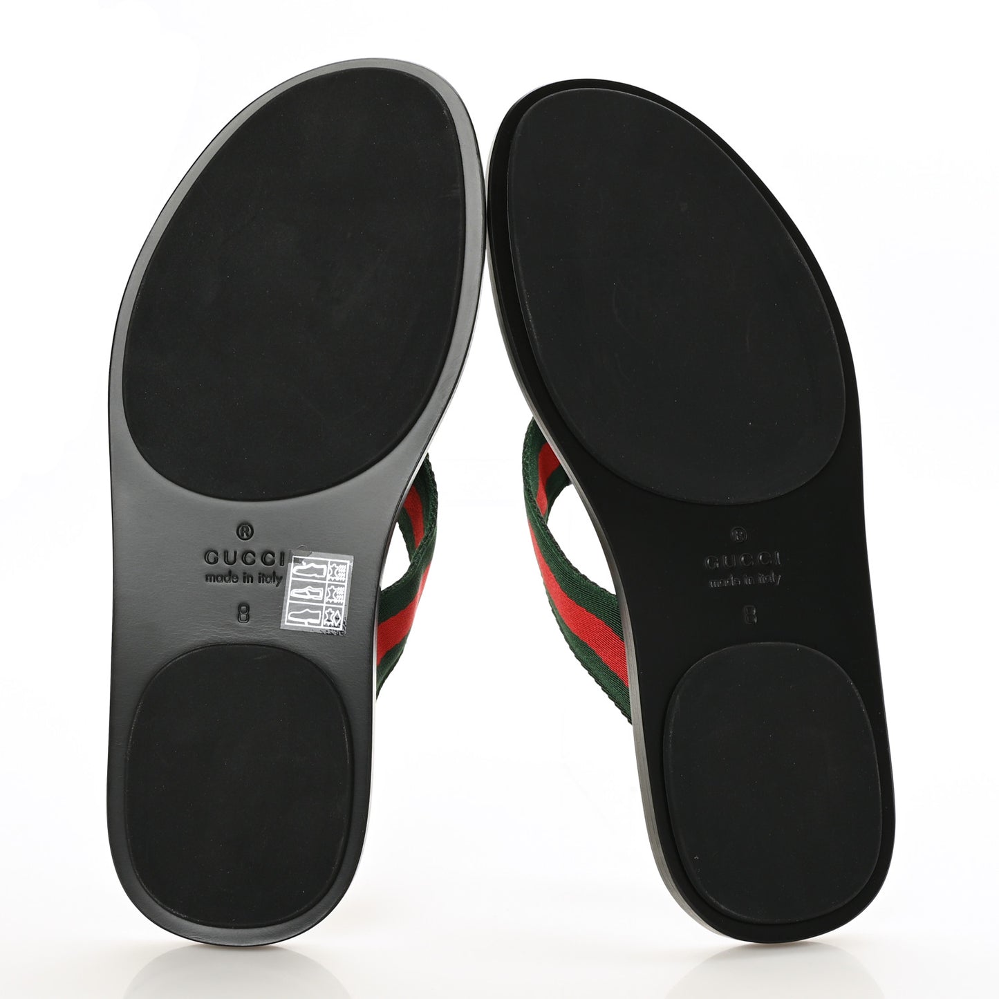 Nylon Calfskin Web Mens Thong Sandals 8 Green Red Black