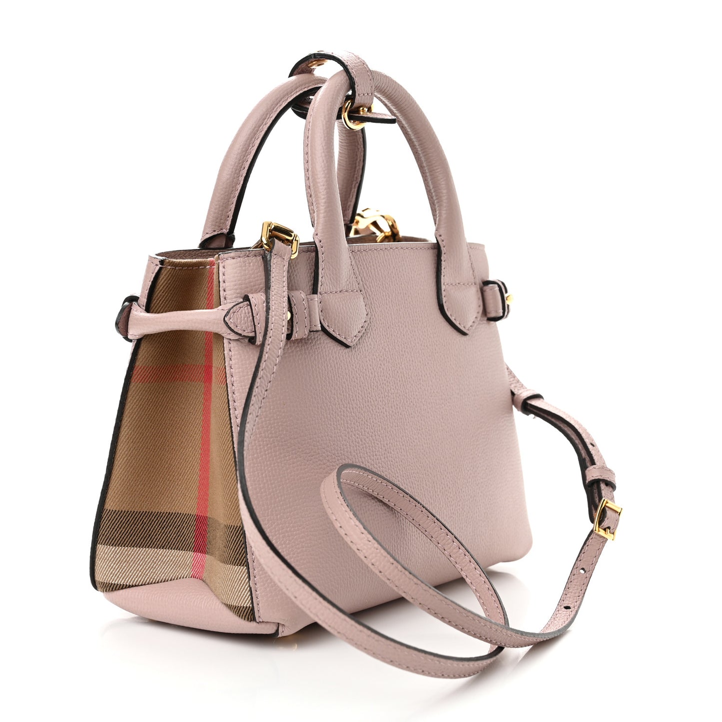 Grainy Calfskin House Check Baby Banner Tote Pale Orchid