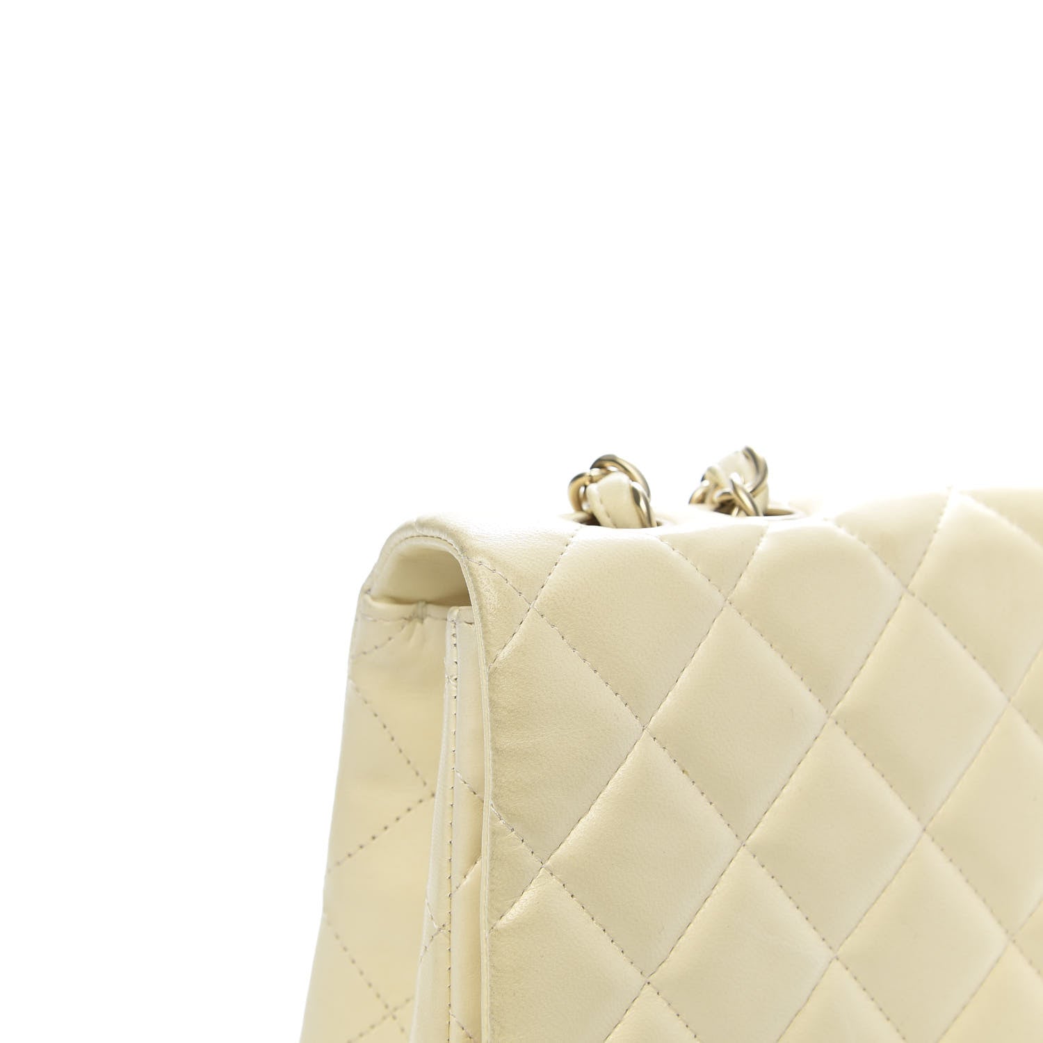 Chanel Lambskin Quilted Jumbo Single Flap Ivory 14 of 15