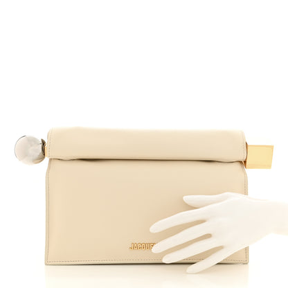 Jacquemus Smooth Calfskin La Pochette Rond Carre Light Ivory 2 of 10
