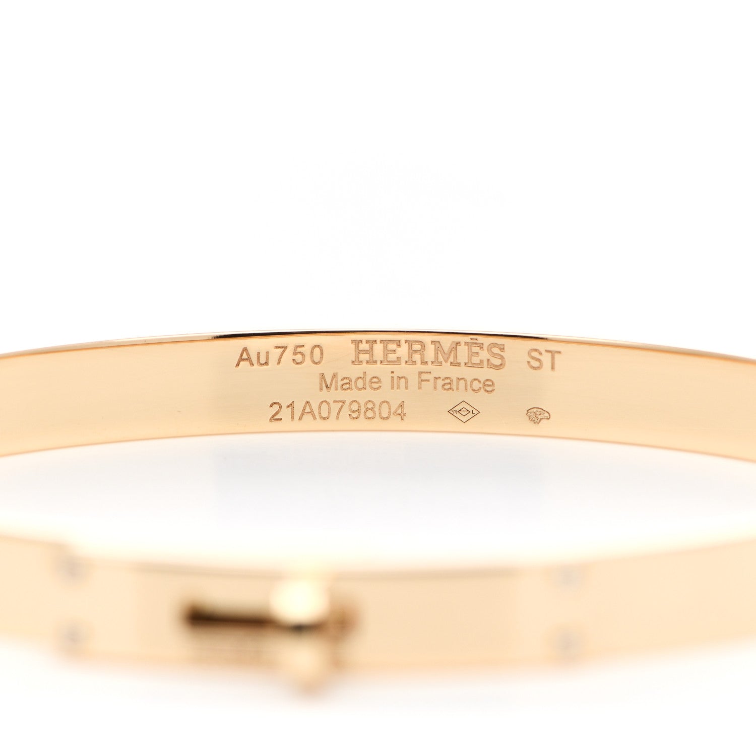 Hermes 18K Yellow Gold Diamond PM Kelly Bracelet ST 3 of 5