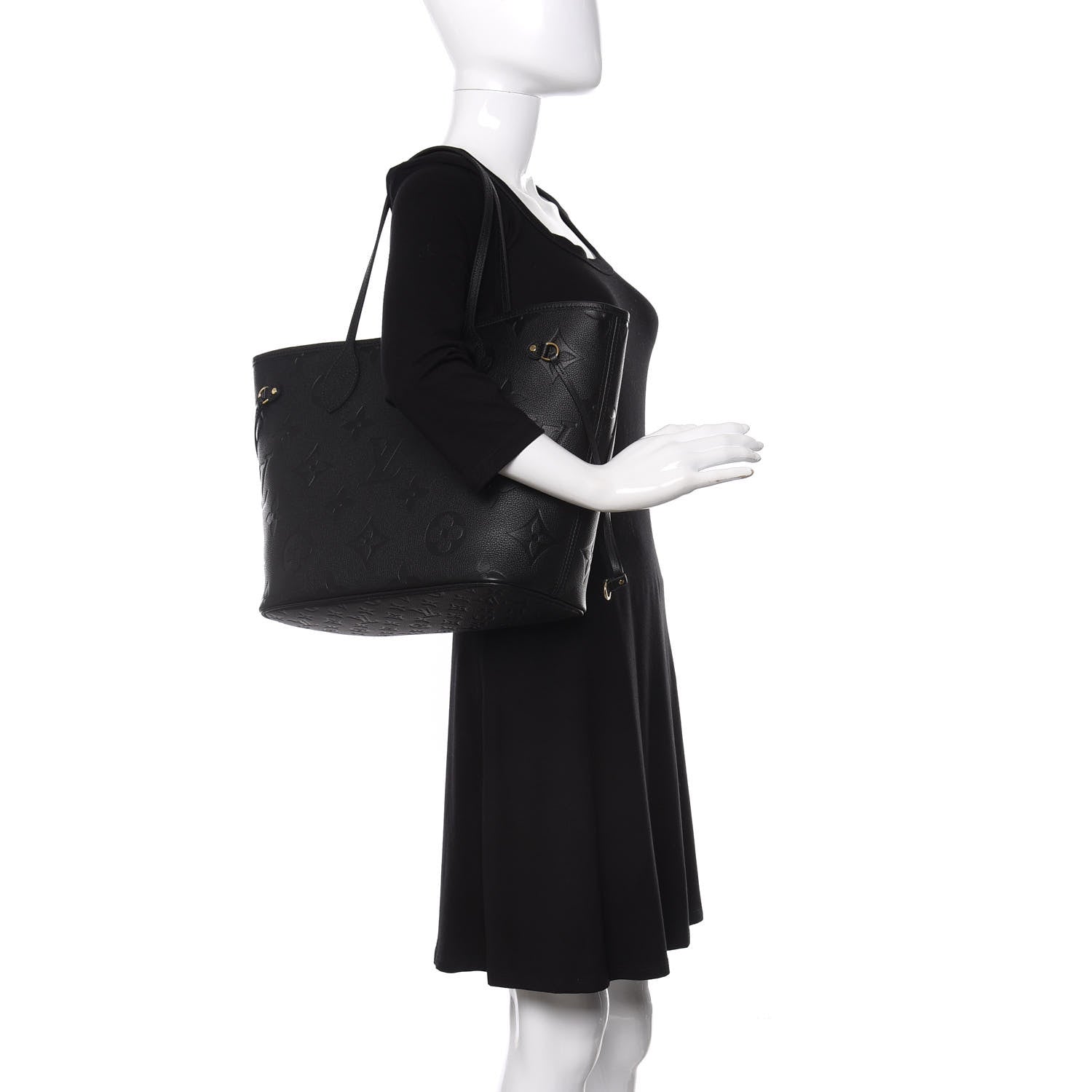Louis Vuitton Empreinte Monogram Giant Neverfull MM Black 2 of 11