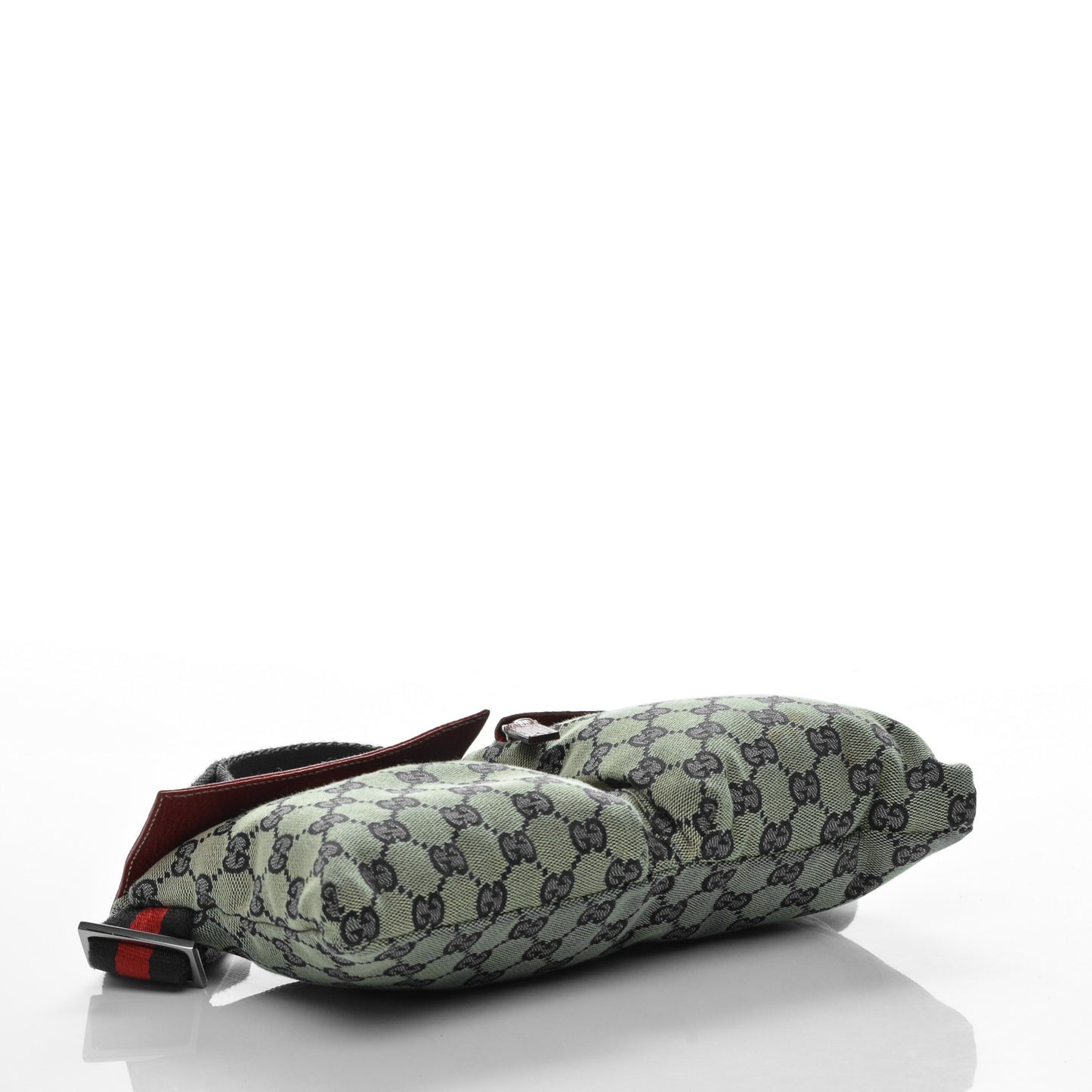 GG Monogram Web Double Pocket Belt Bag Navy Red